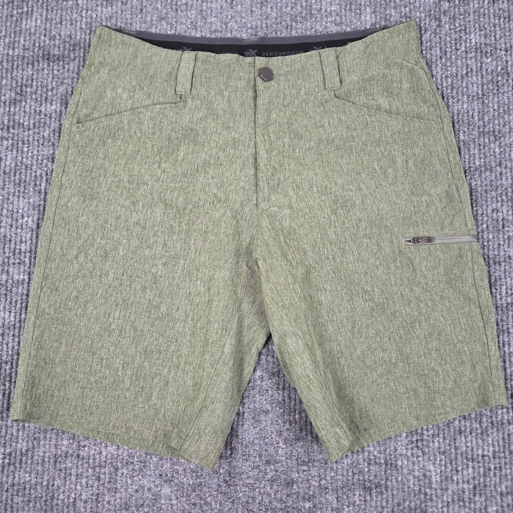 Zeroxposur‎ Mens Heather Olive Performance Shorts P873318 Green Size 34 35